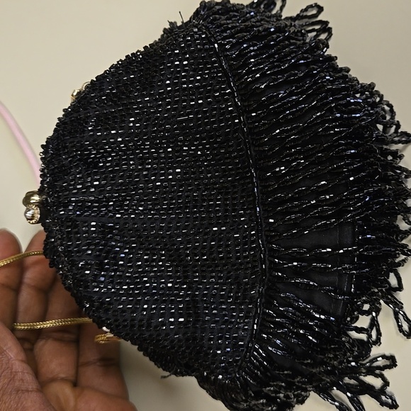 Walborg RARE Vintage Elegant Black Beaded Evening Bag Feminine Cosplay HANDMADE - Picture 1 of 6